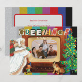 Cartes Pour Fêtes Annuelles Photo moderne Retro Noël (Devant / Derrière)