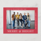 Cartes Pour Fêtes Annuelles Photo moderne Rouge Entreprise Noël (Devant)