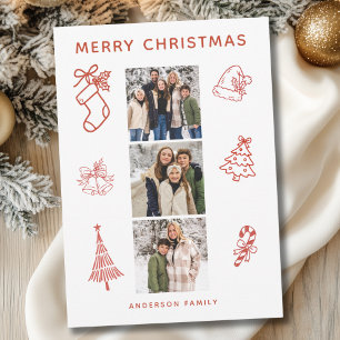 Cartes Pour Fêtes Annuelles Photo moderne Scribble Christmas Appartement Holid