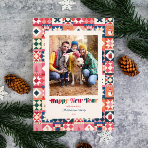 Cartes Pour Fêtes Annuelles Photo multicolore Nouvel An Patchwork