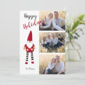 Cartes Pour Fêtes Annuelles Photo multiple avec Père Noël illustrée (Debout devant)