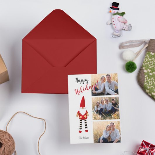 Cartes Pour Fêtes Annuelles Photo multiple avec Père Noël illustrée