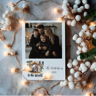 Cartes Pour Fêtes Annuelles Photo Nativité Joie au Monde Noël