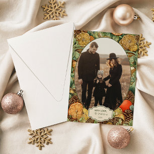 Cartes Pour Fêtes Annuelles Photo Noël Bois Rustique Vintage