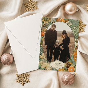 Cartes Pour Fêtes Annuelles Photo Noël Botanique de la Forêt Rustique