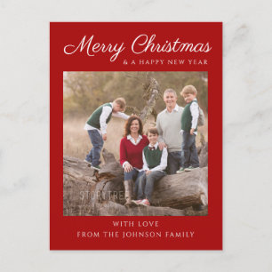 Cartes Pour Fêtes Annuelles Photo Noël écriture rouge