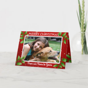 Cartes Pour Fêtes Annuelles Photo Noël Notre maison à votre message