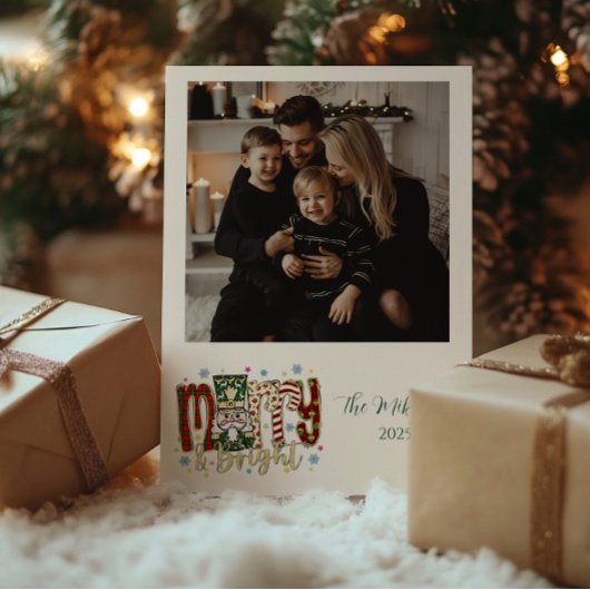 Cartes Pour Fêtes Annuelles Photo Nutcracker Merry & Bright Christmas