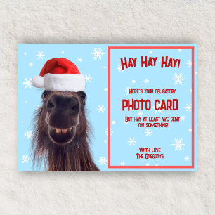 Cartes Pour Fêtes Annuelles Photo obligatoire drôle de cheval personnalisé 