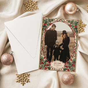Cartes Pour Fêtes Annuelles Photo Old World Holly & Ivy