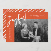 Cartes Pour Fêtes Annuelles Photo Orange simplement joyeux (Devant / Derrière)