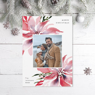 Cartes Pour Fêtes Annuelles Photo originale de l'aquarelle Poinsettias