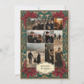 Cartes Pour Fêtes Annuelles Photo Ornate Poinsettia Noël (Devant)