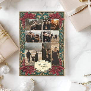 Cartes Pour Fêtes Annuelles Photo Ornate Poinsettia Noël