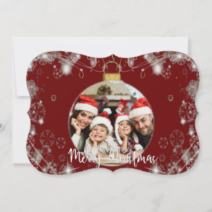 Cartes Pour Fêtes Annuelles Photo Ornement de Noël Avec Des Fils De Neige Fant