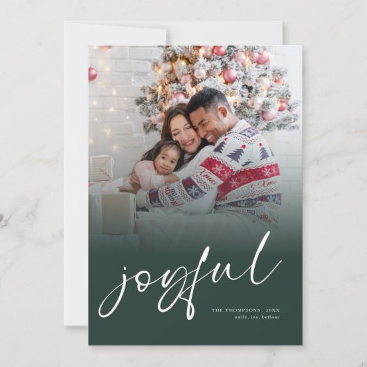 Cartes Pour Fêtes Annuelles Photo Overlay 2026 Calendrier Joyeux Noël Vert (Devant)