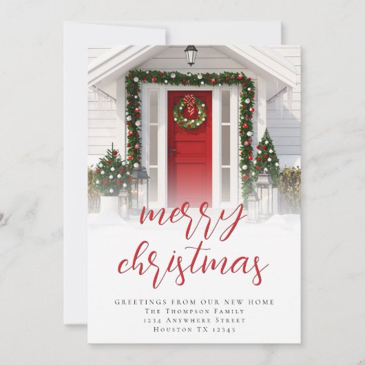 Cartes Pour Fêtes Annuelles Photo Overlay Script Joyeux Noël Nouveau Accueil (Devant)
