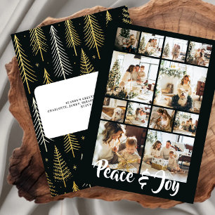 Cartes Pour Fêtes Annuelles Photo Paix et Joie Noël Personnalisé