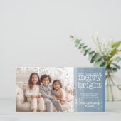 Cartes Pour Fêtes Annuelles Photo : Pastel Blue Merry and Bright (Debout devant)