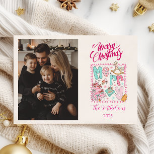 Cartes Pour Fêtes Annuelles Photo Pastel Joyeux Noël