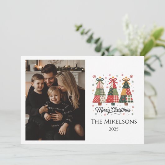 Cartes Pour Fêtes Annuelles Photo Patchwork Christmas (Debout devant)