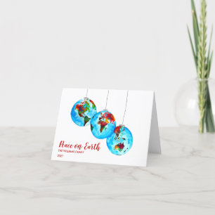 Cartes Pour Fêtes Annuelles Photo Peace sur Terre Aquarelle Noël