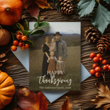 Photo personnalisé de Thanksgiving, nom de famille