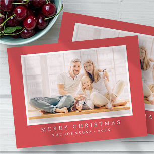 Cartes Pour Fêtes Annuelles Photo personnalisée de Noël simple moderne