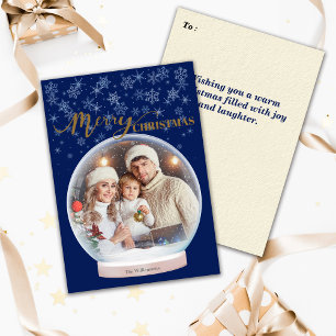 Cartes Pour Fêtes Annuelles Photo personnalisée du Globe des neiges de Noël