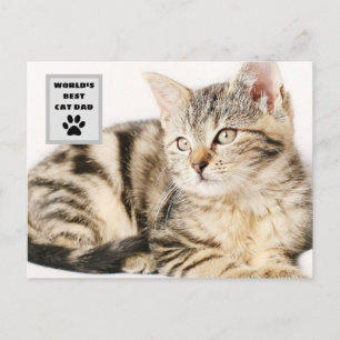 Cartes Pour Fêtes Annuelles Photo personnalisée du meilleur chat papa personna