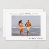 Cartes Pour Fêtes Annuelles Photo personnalisée et script Décontracté Nouvel A (Devant / Derrière)