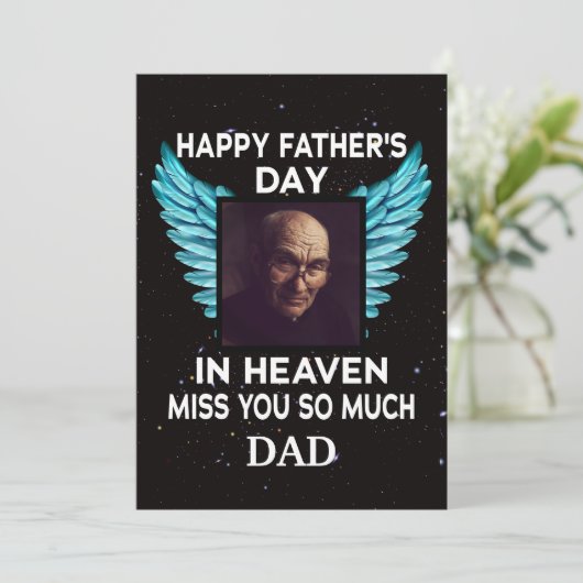 Cartes Pour Fêtes Annuelles Photo personnalisée Fête des pères commémorative a (Debout devant)