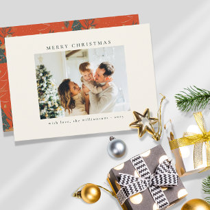 Cartes Pour Fêtes Annuelles Photo personnalisée Green Red Christmas Tree Tiger