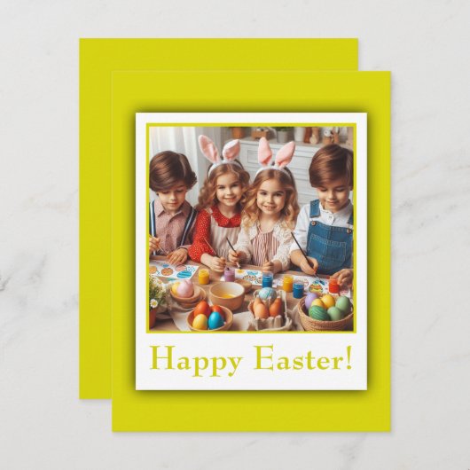 Cartes Pour Fêtes Annuelles Photo personnalisée Joyeux Citrine de Pâques Éléga (Devant / Derrière)