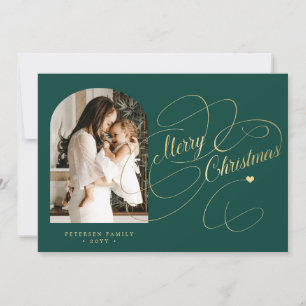 Cartes Pour Fêtes Annuelles Photo personnalisée Joyeux Noël élégant script