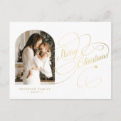 Cartes Pour Fêtes Annuelles Photo personnalisée Joyeux Noël élégant script (Devant)
