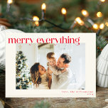 Cartes Pour Fêtes Annuelles Photo personnalisée Moderne Rouge Joyeux Tout Noël<br><div class="desc">Photo personnalisée moderne Rouge Joyeux tout Noël Carte de vacances</div>