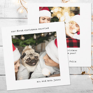 Cartes Pour Fêtes Annuelles Photo personnalisée Notre premier Noël Marié