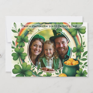 Cartes Pour Fêtes Annuelles Photo personnelle, St Patrick, Shamrock 'n' Roll