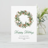 Cartes Pour Fêtes Annuelles PHOTO Pine Cones Wreath Noël Salutation (Debout devant)