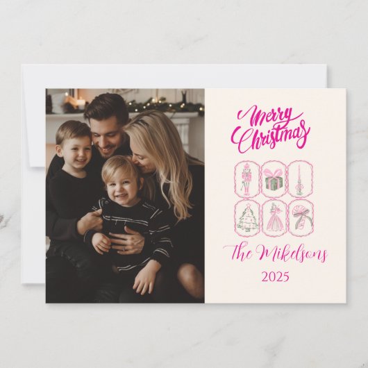 Cartes Pour Fêtes Annuelles Photo Pink Nutcracker Coquette Christmas (Devant)