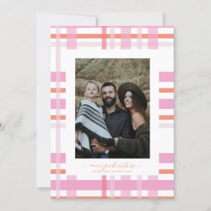 Cartes Pour Fêtes Annuelles Photo Plaid colorée de Noël en bande moderne