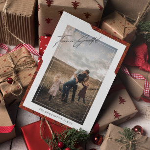 Cartes Pour Fêtes Annuelles Photo Plaid 'Forever Grateful' moderne Noël