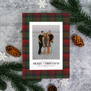 Cartes Pour Fêtes Annuelles Photo plaid rouge et vert de Noël