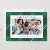 Cartes Pour Fêtes Annuelles Photo Plaid Vert Noël (Devant)
