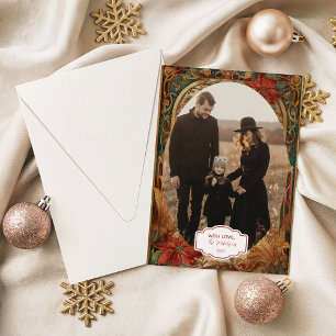 Cartes Pour Fêtes Annuelles Photo Poinsettia de Noël victorien