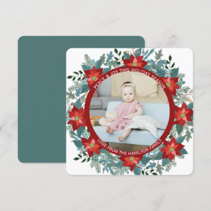 Cartes Pour Fêtes Annuelles Photo Poinsettia personnalisée de Noël