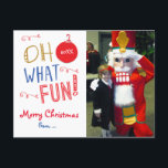 Cartes Pour Fêtes Annuelles Photo postcard de Fun Christmas<br><div class="desc">Oh,  What Fun Christmas Holiday Photo Postcard Customize with any text. Matching items available</div>