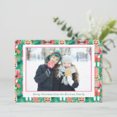 Cartes Pour Fêtes Annuelles Photo Preppy Christmas Pink & Green Nutcracker (Debout devant)
