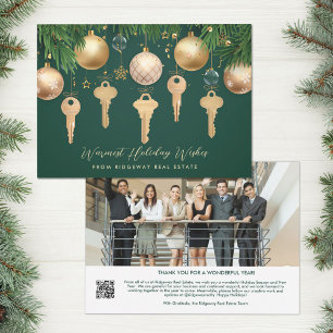Cartes Pour Fêtes Annuelles Photo QR Code Real Estate Holiday Card